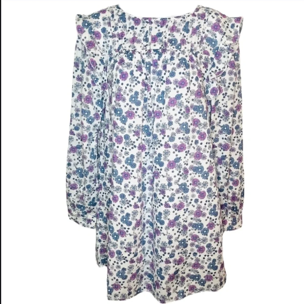 Modcloth Ditsy Floral Long Flutter Sleeves Prairie Sheath Dress Sz Large